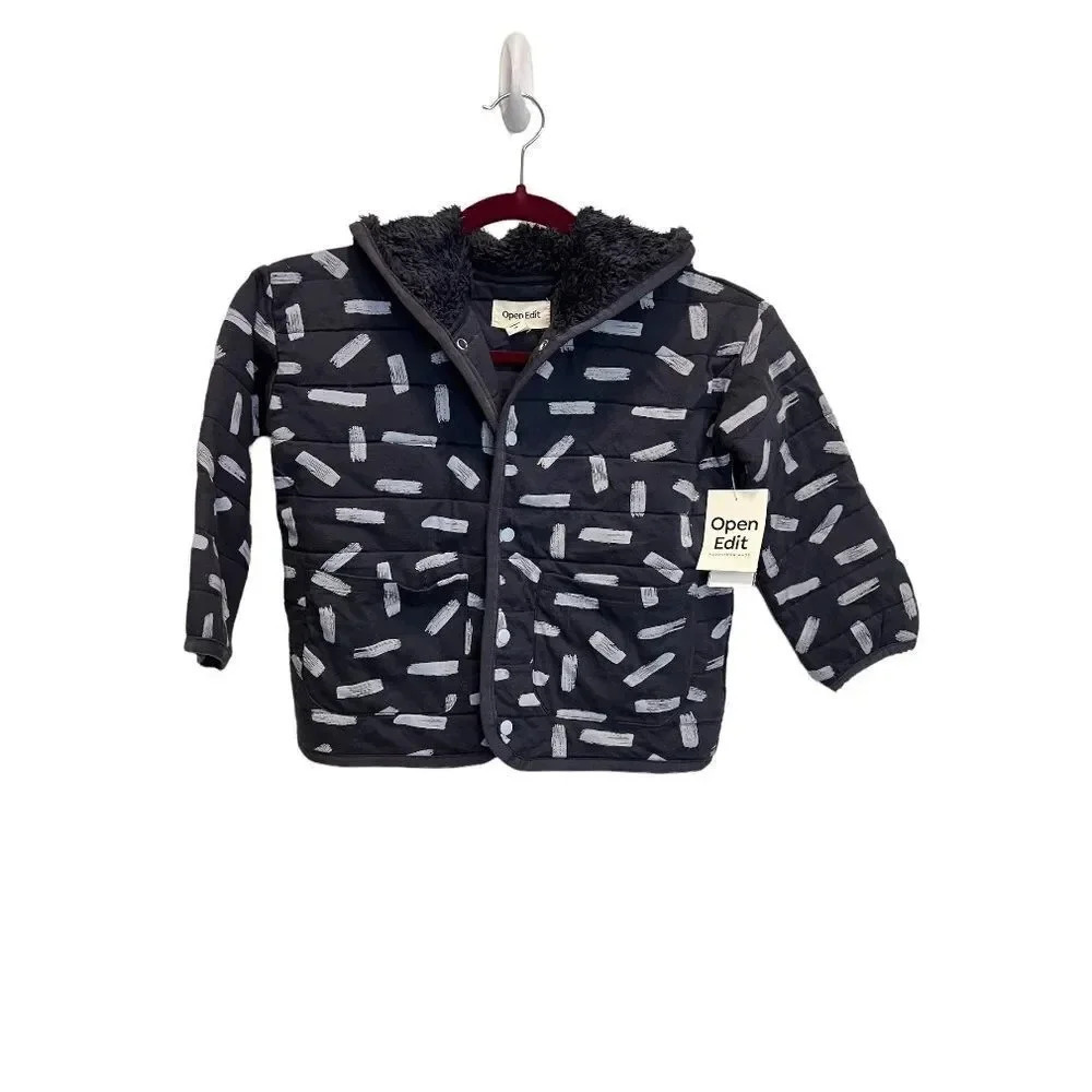 Open Edit Girl’s Navy Coat